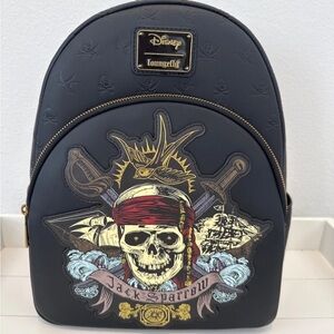 Loungefly Jack Sparrow Black and Gold Backpack
